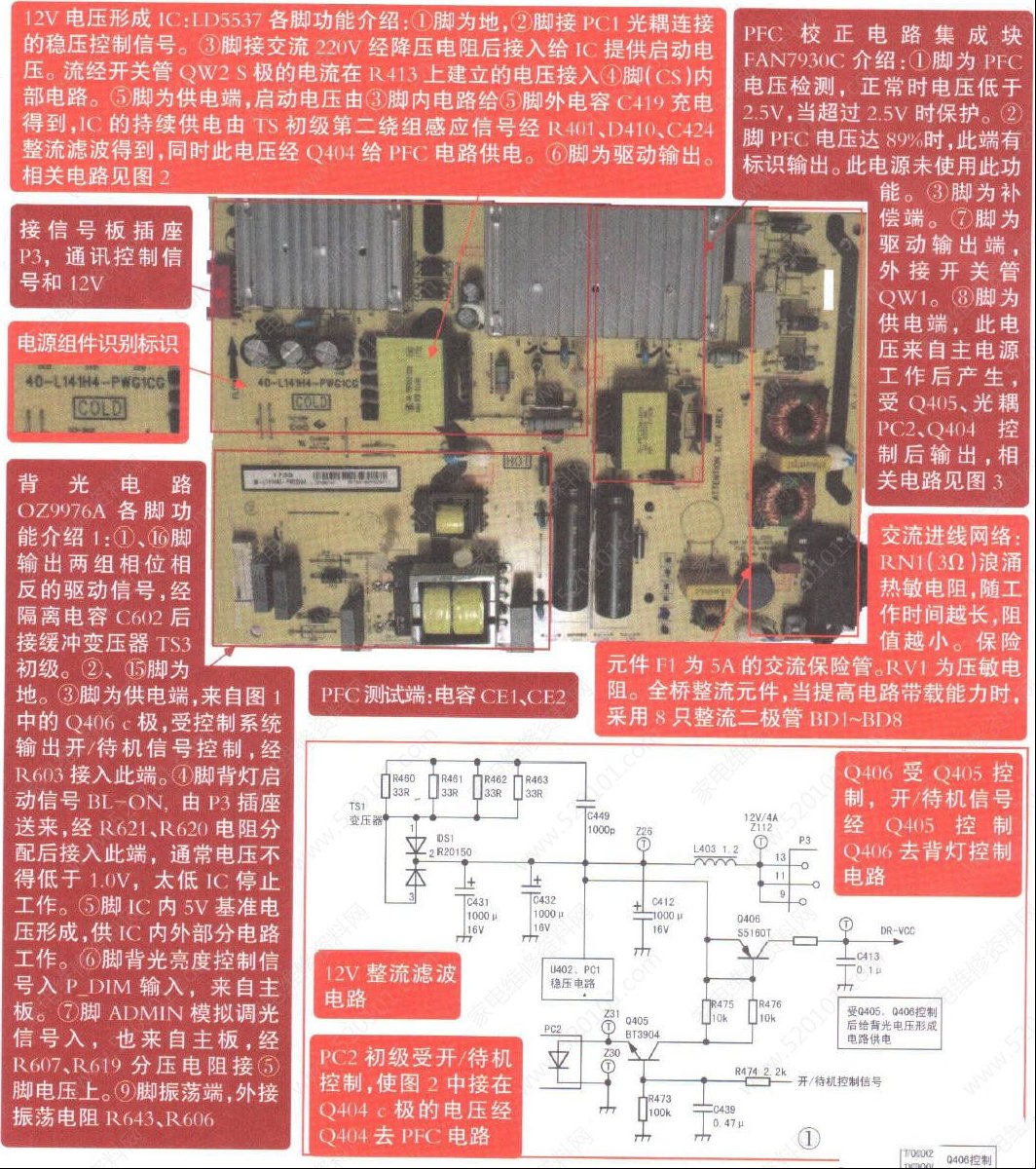TCL液晶电视电源组件L141H4电路原理讲解（图）