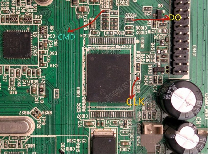 TCL液晶电视板号4704-M608T9-A5233K01 MS6A608T9 EMMC点位图