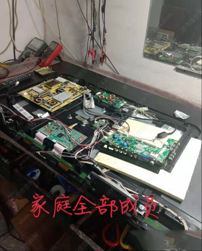 TCL L48F3320-3D液晶电视开机指示灯闪一下后无反应的维修