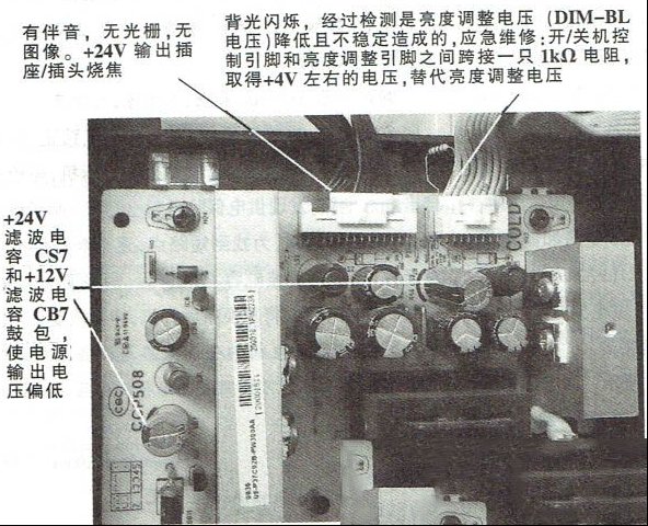 TCL L40E9F液晶电视背光异常的故障应急维修