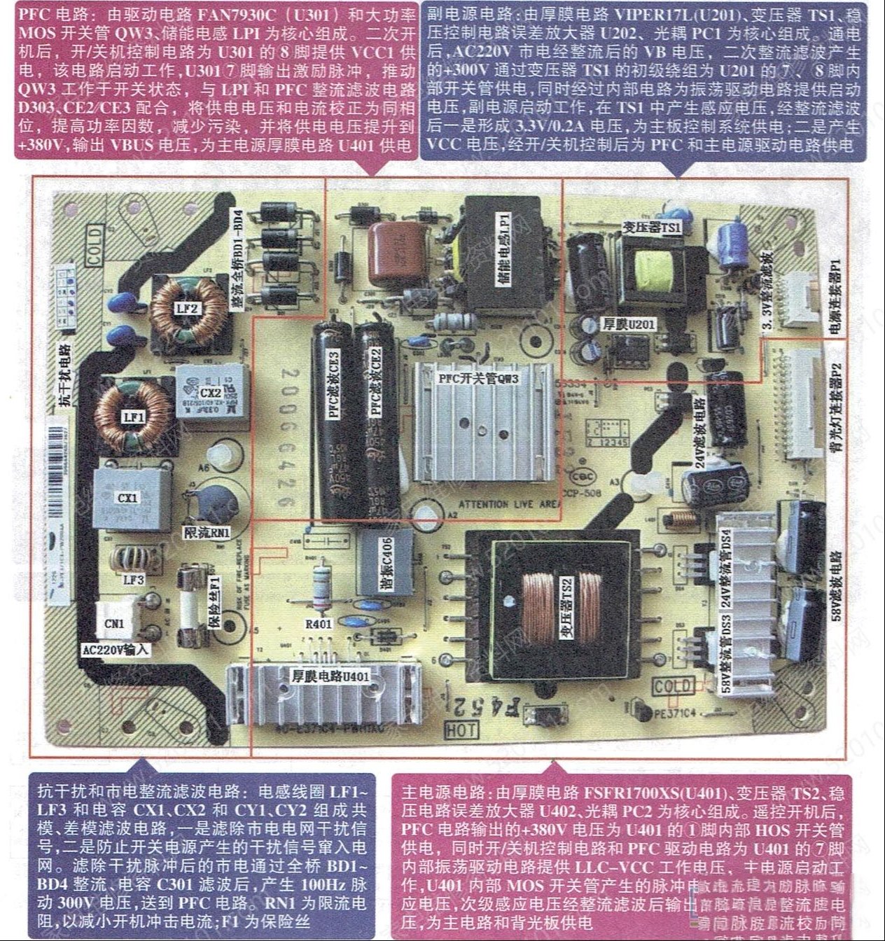 TCL 40-E371C4-PWH1XG电源板维修图解