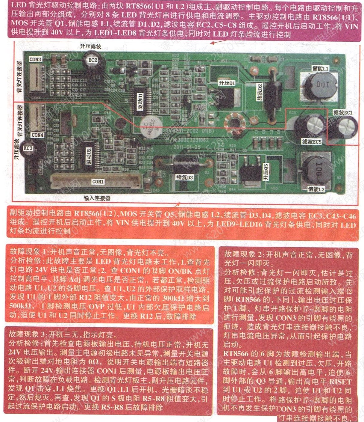 TCL TV3231ZC0201(B)背光板维修图解