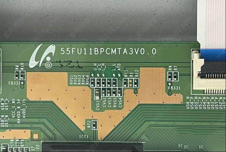 TCL B55A858U电视机逻辑板灰屏的检修思路