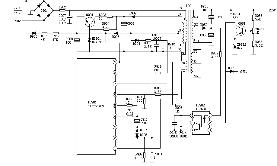 日立A3P-B2电源电路原理介绍