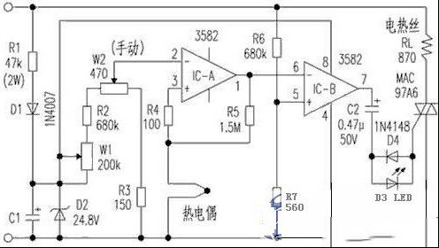 黄花905C简易恒温电烙铁原理