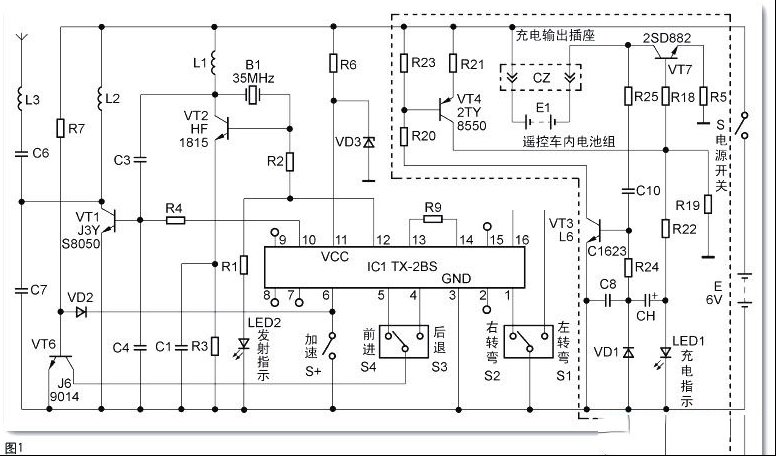 无线遥控玩具汽车电路工作原理和检修