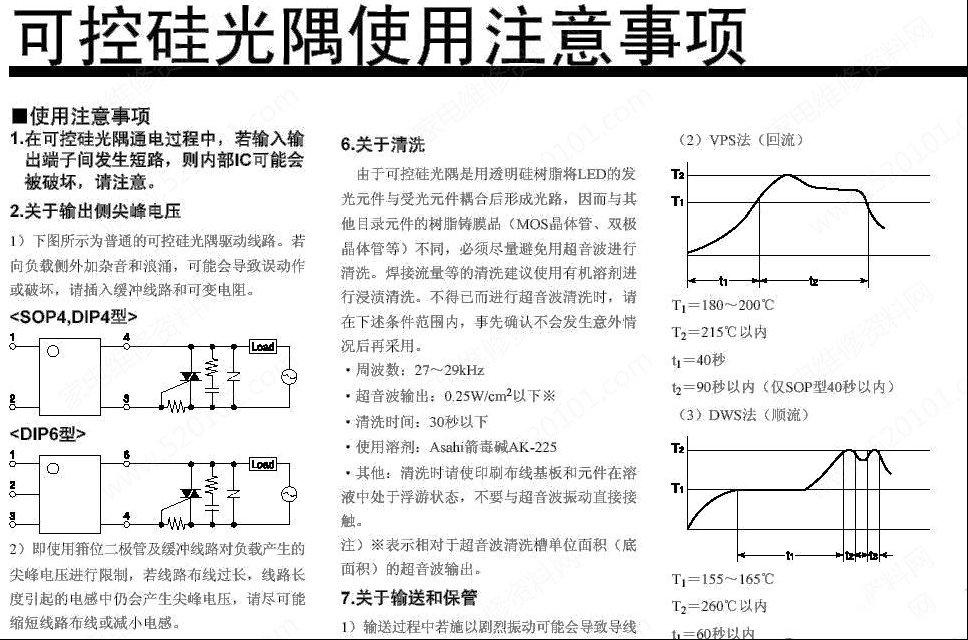 可控硅光耦的使用注意事项（图）