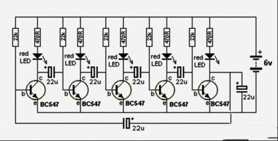 LED跑马灯电路图