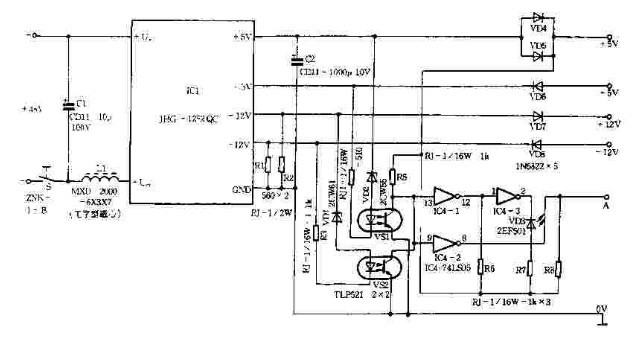 具有对称5V、12V稳压电源电路图