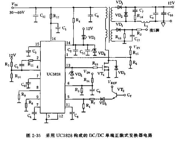 基于UC3828芯片设计正激式变换器