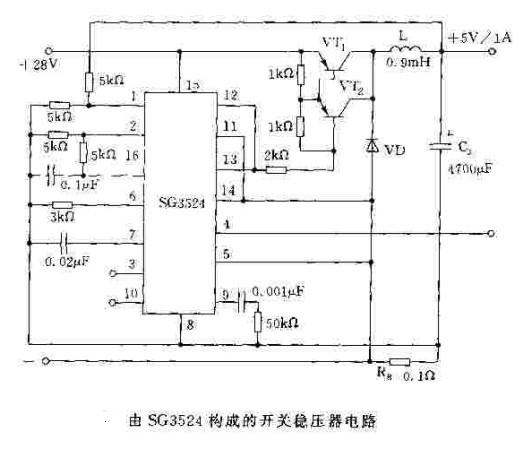 基于SG3524的开关稳压器电路