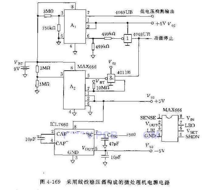 采用线性稳压器构成的微处理电源电路