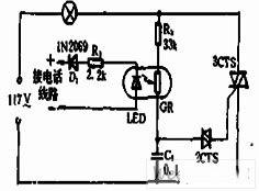 电话振铃指示灯电路