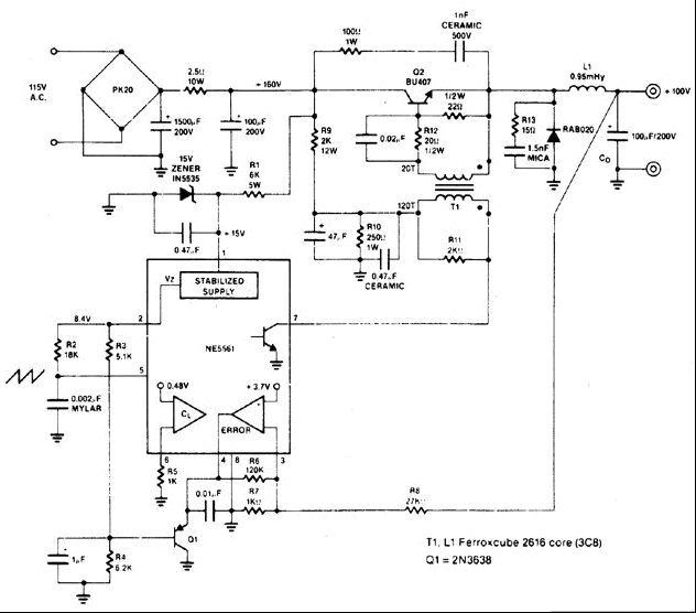 10V／0.25A开关模式转换器