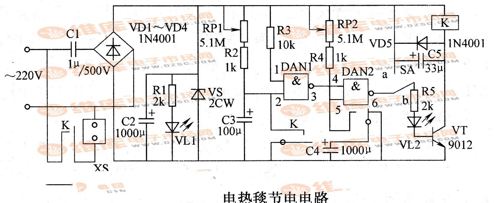 电热毯节电电路