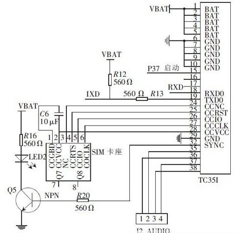 一款TC35I双频高度集成的GSM模块电路图
