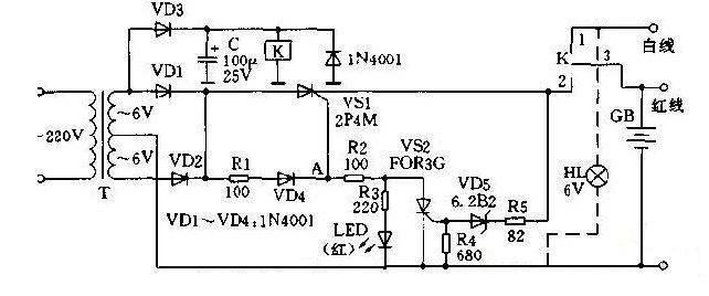 6V“千里眼”充电器电路图解析