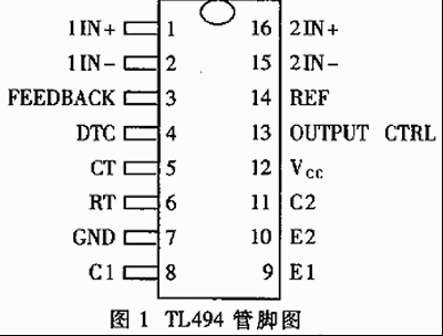 TL494管脚配置及其功能电路图