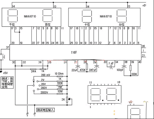 ICL7107集成控制模块电路图