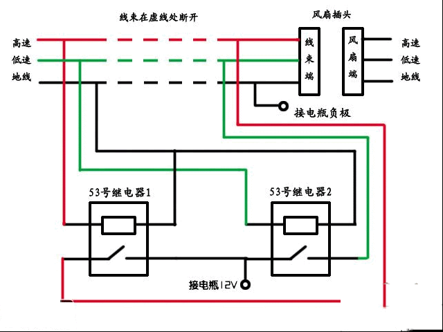 改电子扇后加继电器电路图