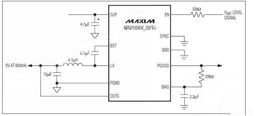 MAX16904—同步降压转换器