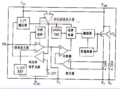 LT1072的内部结构框图