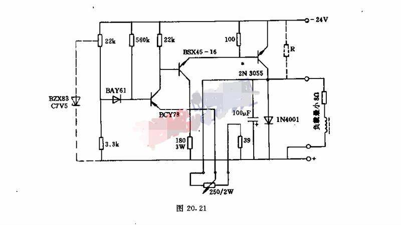 24V／3A晶体管调压器电子电路
