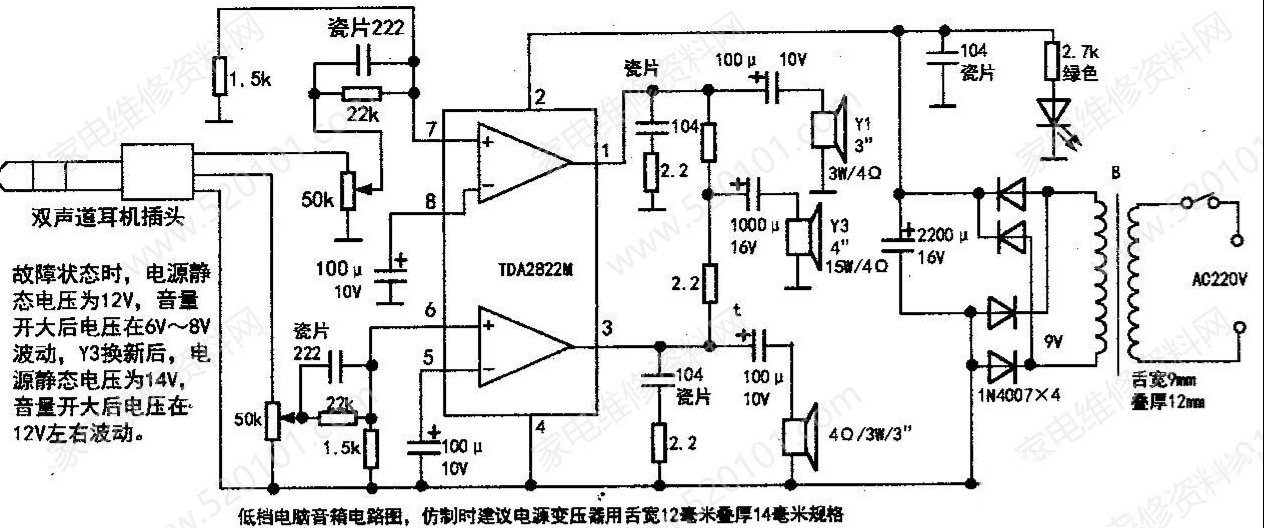 电脑音箱音质差耗电大的原因分析