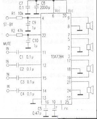 四声道功放TDA7384芯片（图）