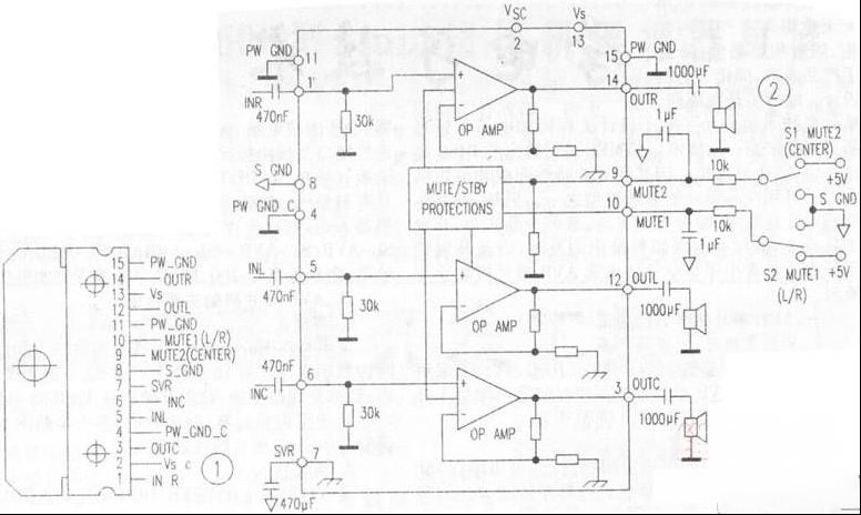 10W×3功率放大器TDA7497芯片（图）