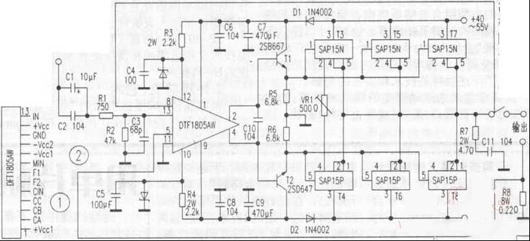 采用DFT1805AW模块的功放（图）