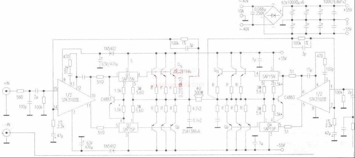 500W高性能桥式功放（图）