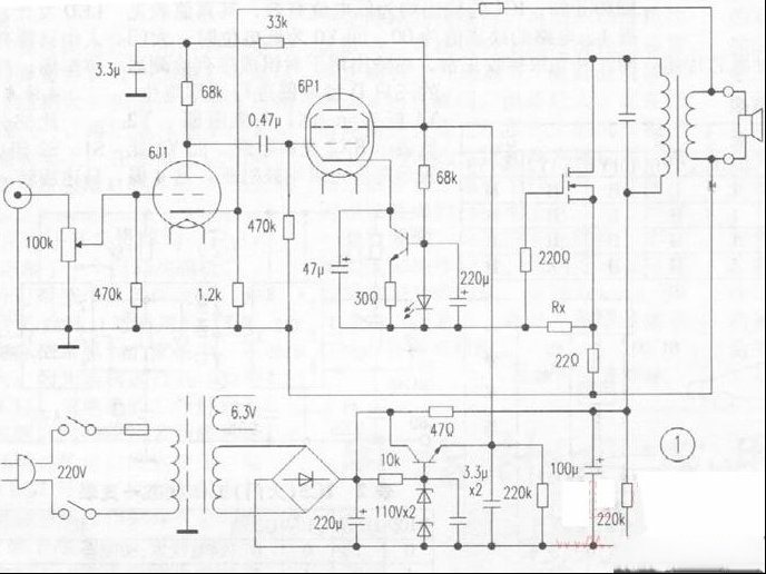 使用胆石复合管的甲类功放（图）
