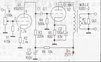 用变压器交连的胆前级放大器（图）