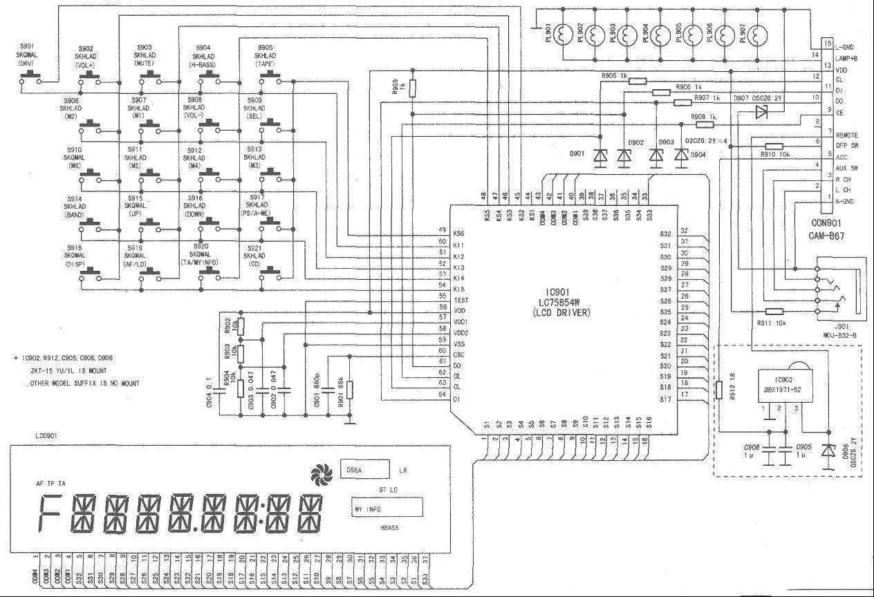 爱华CT-R419汽车音响电路原理图