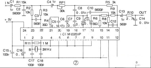 一款卡拉OK混响电路