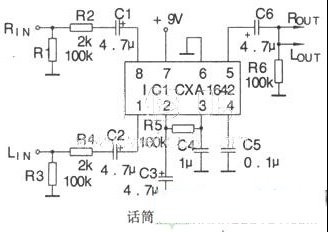 一款卡拉OK消歌声电路