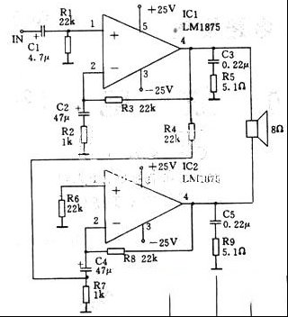 一款80W的BTL功放电路图