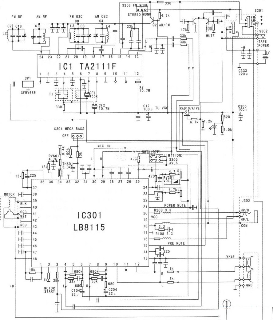 SONY FX193/FX195收放音机原理分析