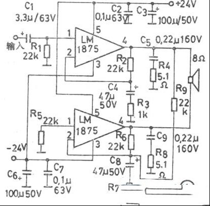 100W BTL功率放大器LM1875