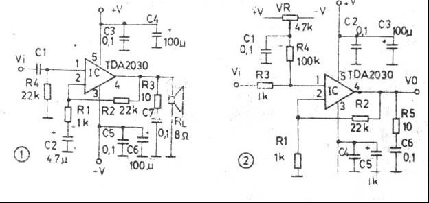 用TDA2030构成直接耦合的功放电路