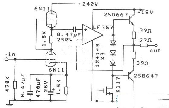 Hi-end级胆前置电路