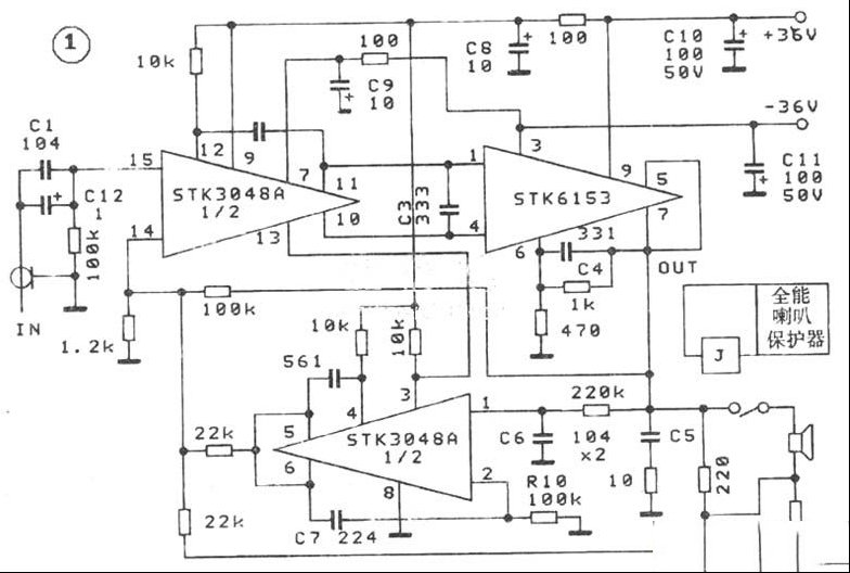直流伺服和电流负反馈技术的100W厚膜集成功放