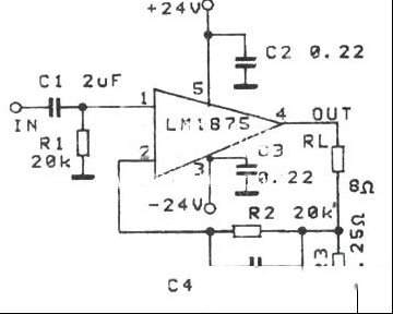 采用LM1875的电流反馈型功放电路