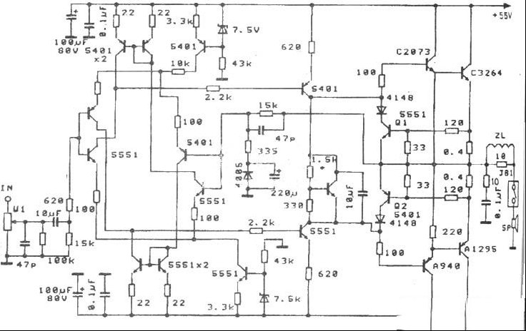 湖山AMP2×100J-01高保真放大器电路剖析