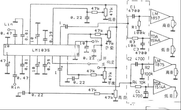 使用LM1035的前级分频功放
