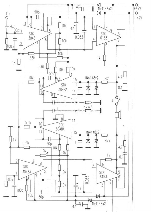 采用STK3048A与STK6153的优质功放