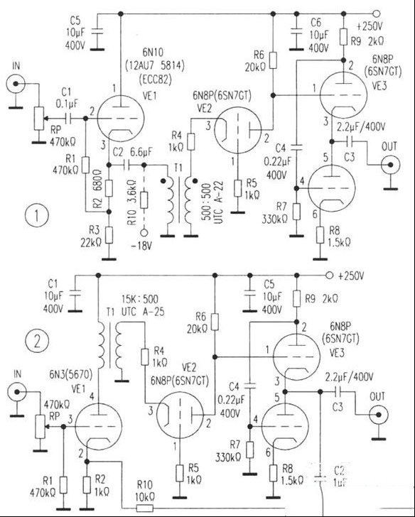 用变压器作级间耦合的栅地胆前级