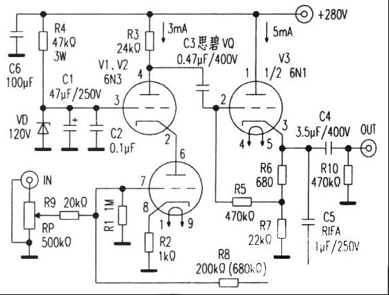 共阴-栅地级联放大器