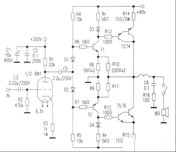 简洁的胆石混合动态功放